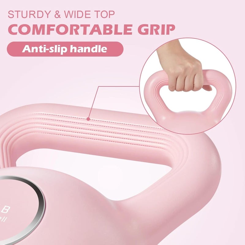 KHTO Kettlebells Fitness Exercise-Pink Strength Training Kettlebell Sets,Dumbbell Weights for Home Gym Equipment - Image 4